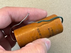 Vintage 1966 Mallory Paper Capacitor 100 uf 150v Axial Cap