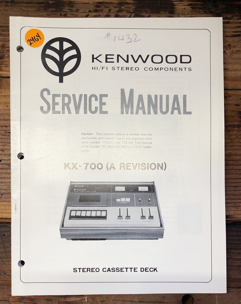 Kenwood KX-700 KX-700A Cassette Service Manual *Original*