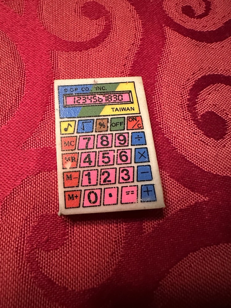 Very Rare Vintage Calculator Eraser Rubber Gomme Gommine Taiwan