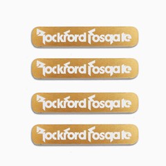 Rockford Fosgate Speaker Badge Aluminum Logo 63.5mm(2.5″)X12.7mm(0.5″) GOLD