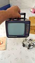 Vintage Soviet Mini TV Elektronika 409D B&W Portable Television NOS Full Set Box