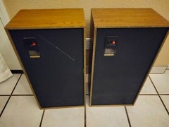 Vintage Pair Technics SB-S407 3 Way 150 Watts Hi-Fi Speakers Tan Cabinet W/Grill
