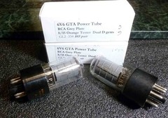 Matched Pair RCA Grey Plate 6v6 GTA Power Tubes Both Test 110+ Strong!