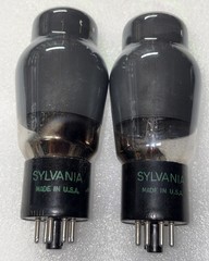 Matched Pair Sylvania 6L6G Smoke Glass Vacuum Tubes Amplitrex Tested Strong
