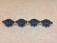 (4) Four Eight Pin Octal Vacuum Tube Socket Vintage 1960s Bakelite 8-Pin