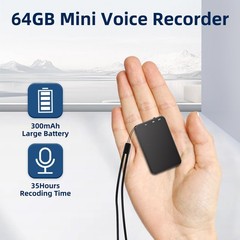 64GB Mini Voice Recorder 1536kbps Clear Recording Device with AI Noise Reduct…