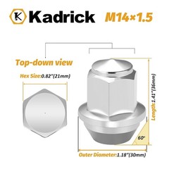 20pcs Lug Nuts,One-Piece Solid Chrome M14x1.5 Silver 20 Pack-Ford Mustang Edge