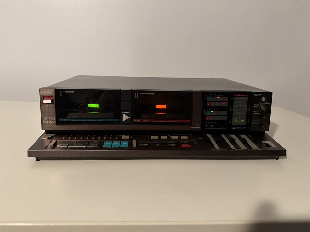 Vintage Aiwa WX 220 Stereo Dual Cassette Deck RARE – For Parts / Repair