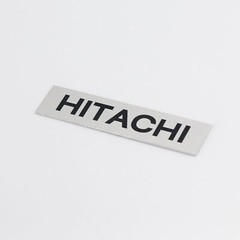 Hitachi Logo Badge Custom Made Aluminum Free 57mm(2.24″)X12.5mm(0.49″)