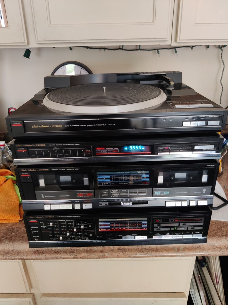 Fisher Amplifier System CA-283 Stereo FM 270a Double Cassette Deck & Turntable