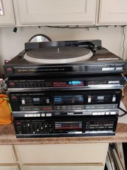 Fisher Amplifier System CA-283 Stereo FM 270a Double Cassette Deck & Turntable