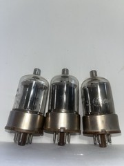 3 General Electric Made In Holland Black Plate Tubes TV7 Tested Strong