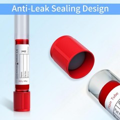 100 Pcs 10ml Vacuum Sample Tubes – Leak-Proof, No Additive, Red Caps for Lab & V