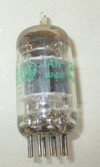GE JAN 12AY7 Tubes Double Mica Short Gray Ribbed Plate Round Getter NOS Pair