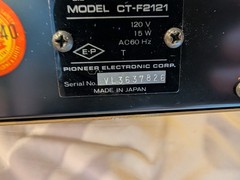 Pioneer CT-2121 Wood Cabinet Cassette Deck in Box with Manual