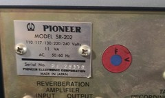 Pioneer SR-202 Reverberation Amplifier – Serviced – WORKS GREAT!!