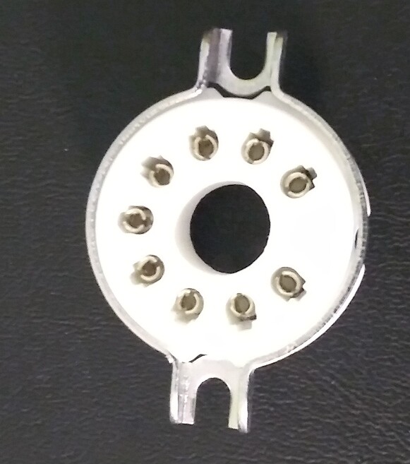 EL504,EL509,EL502,6LQ6,7868 Tube socket 9 pin Magnoval chassis mount 10 pc. lot