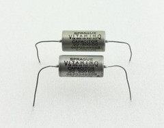 New Qty 2 Matched Pair Sprague Vitamin Q .22uF 300V PIO Capacitors NOS USA 1965