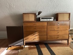 Vintage Bertagni SM-250 Speakers MCM 1960s Electroacoustic System Walnut 28×19