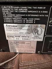 1980 Mitsubishi DA-R8 Stereo Receiver 35watts 8 Ohms Quadraphonic/ Phono Input