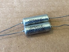 2 NOS Vintage .047 uf 200v Sprague 118P Vitamin Q Capacitors (Qty)