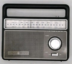 Portable Radio AM FM General Electric Solid State Two-Way Power 7-2825A Tested
