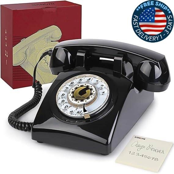 Teléfono fijo giratorio retro Teléfono vintage de los años 60 Teléfonos. neuvo.