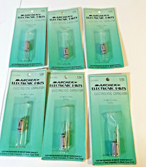 Archer Electronic Parts Electrolytic Capacitor NOS Lot of 6 Vtg Tandy (9A)