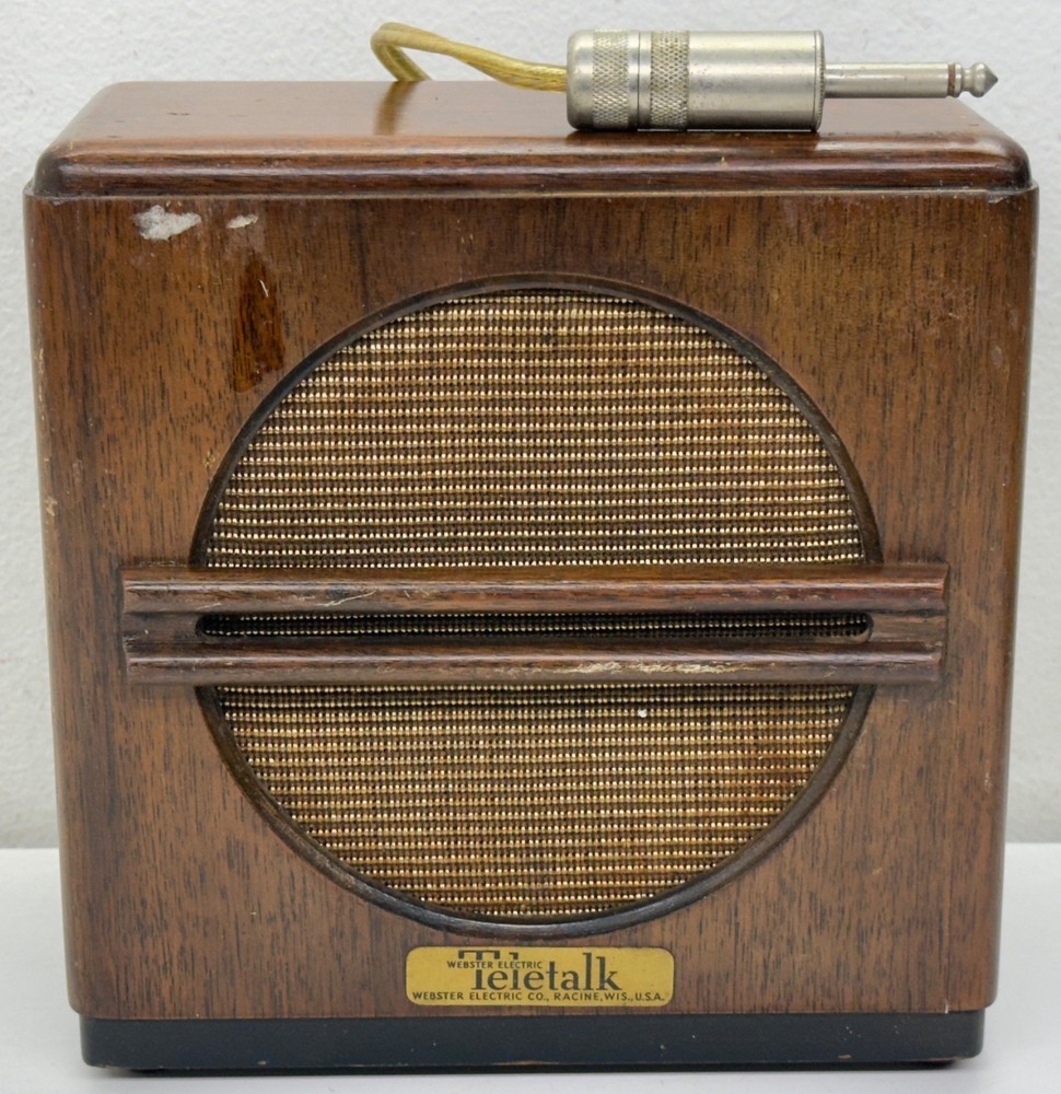 Vintage Webster Electric Teletalk Wood Intercom Remote Speaker Cabinet Station