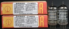 Platinum Grade Matched Pair 1960s CV4003 Brimar Top Ring Getter Amplitrex Tested