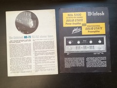 Vintage McIntosh Stereo Preamplifier Amplifier Sales Brochure Lot