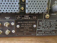 THE FISHER 213 AM-FM STEREO RECEIVER