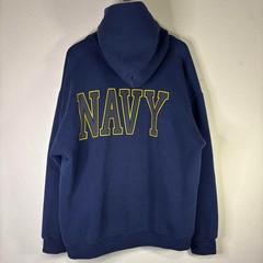 90’s Vintage United States Navy Soffe Hoodie Blue L