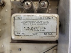 Vintage Scott 350B Stereo FM Tube Tuner Tested as Working