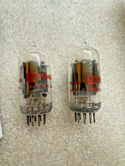 RCA 12AU7A Matching Date Code Pair Preamp Tubes Clear Top Webcor