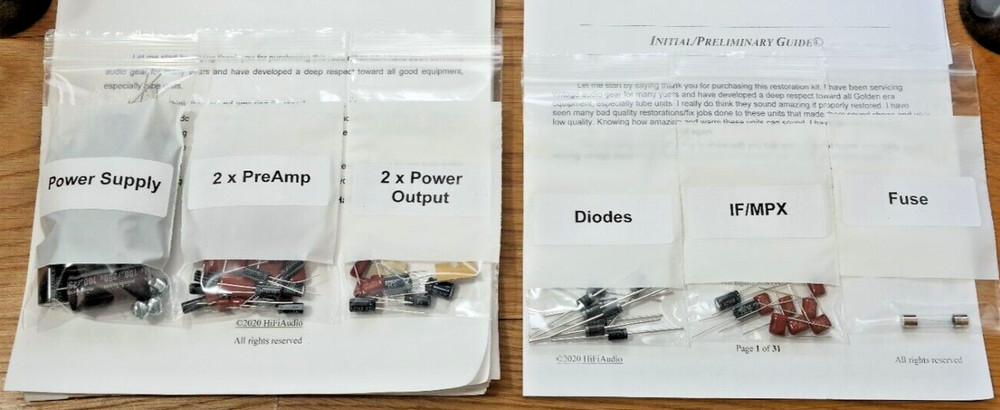 McIntosh MAC1700 receiver rebuild restoration Capacitor upgrade kit repair