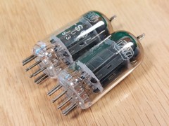Pair of Westinghouse (Tung-Sol lbl) 12AX7 Black Plate Vacuum Tubes