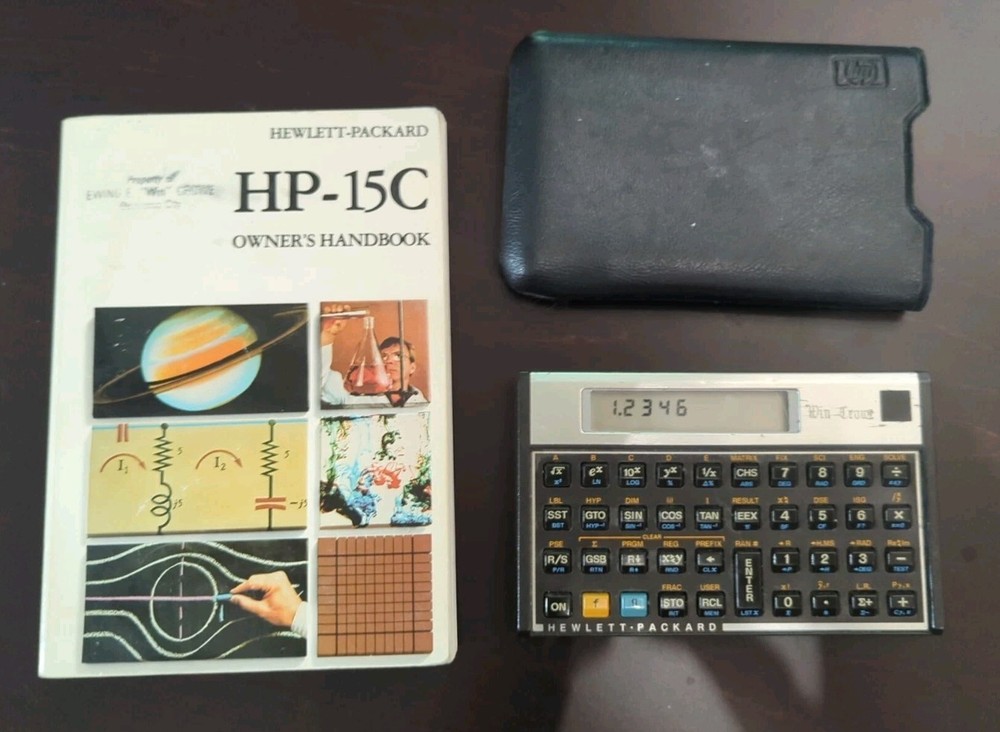 Vintage Hewlett-Packard HP 15C Scientific Calculator W/Case & Manual TESTED