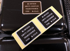 McINTOSH MC275 AMPLIFIER TRANSFORMERS DECAL LABEL STICKER SET – New Repro