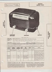 1948 DEWALD Model A-509 AM/FM RADIO Service Manual SAMS Photofact A4