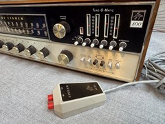 THE FISHER 800-T Stereo Receiver 500-TX with Remote RK-30, Wood Cabinet & Manual