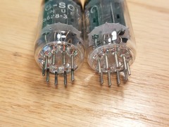 Pair of Westinghouse (Tung-Sol lbl) 12AX7 Black Plate Vacuum Tubes