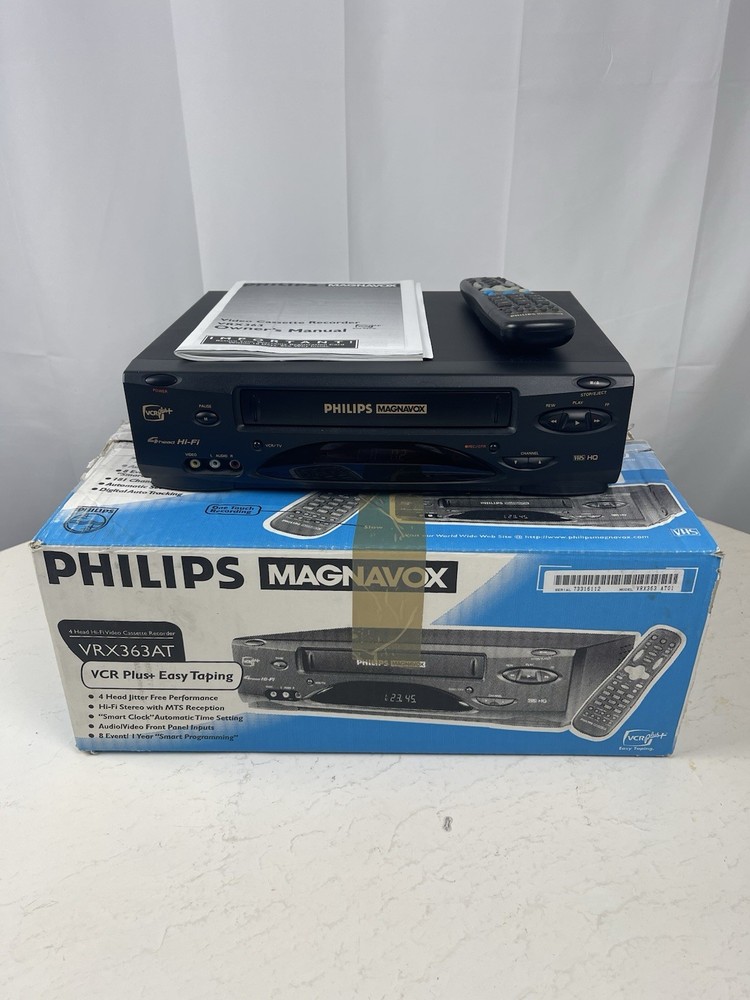 Philips Magnavox VRX363AT VHS VCR 4-Head Hi-Fi Stereo Tested w/ Remote