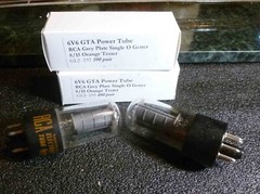 Pair RCA Grey Plate 6v6 GTA Power Tubes 8/15 on the Orange Tester