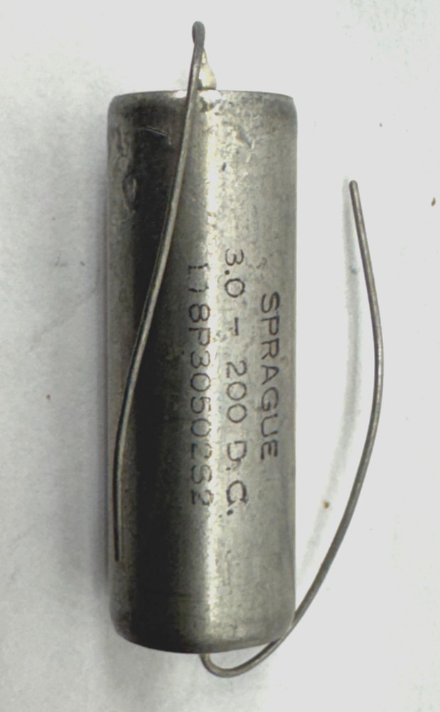 Sprague Capacitor 3 uF, 200 V, NOS Vitamin Q style Qty available