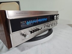SHERWOOD S-7100A RECEIVER PROFESSIONALLY SERVICED REAL WOOD CASE VIDEO INCLUDED