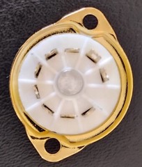 9 pin tube socket Chassis mount ceramic gold plate 10 pcs. 12AU7 6922 6DJ8 12AX7