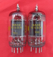 1958 Sylvania 12AU7 PLATINUM PLUS GRADE D Getter Preamp Tubes Matched Pair ECC82