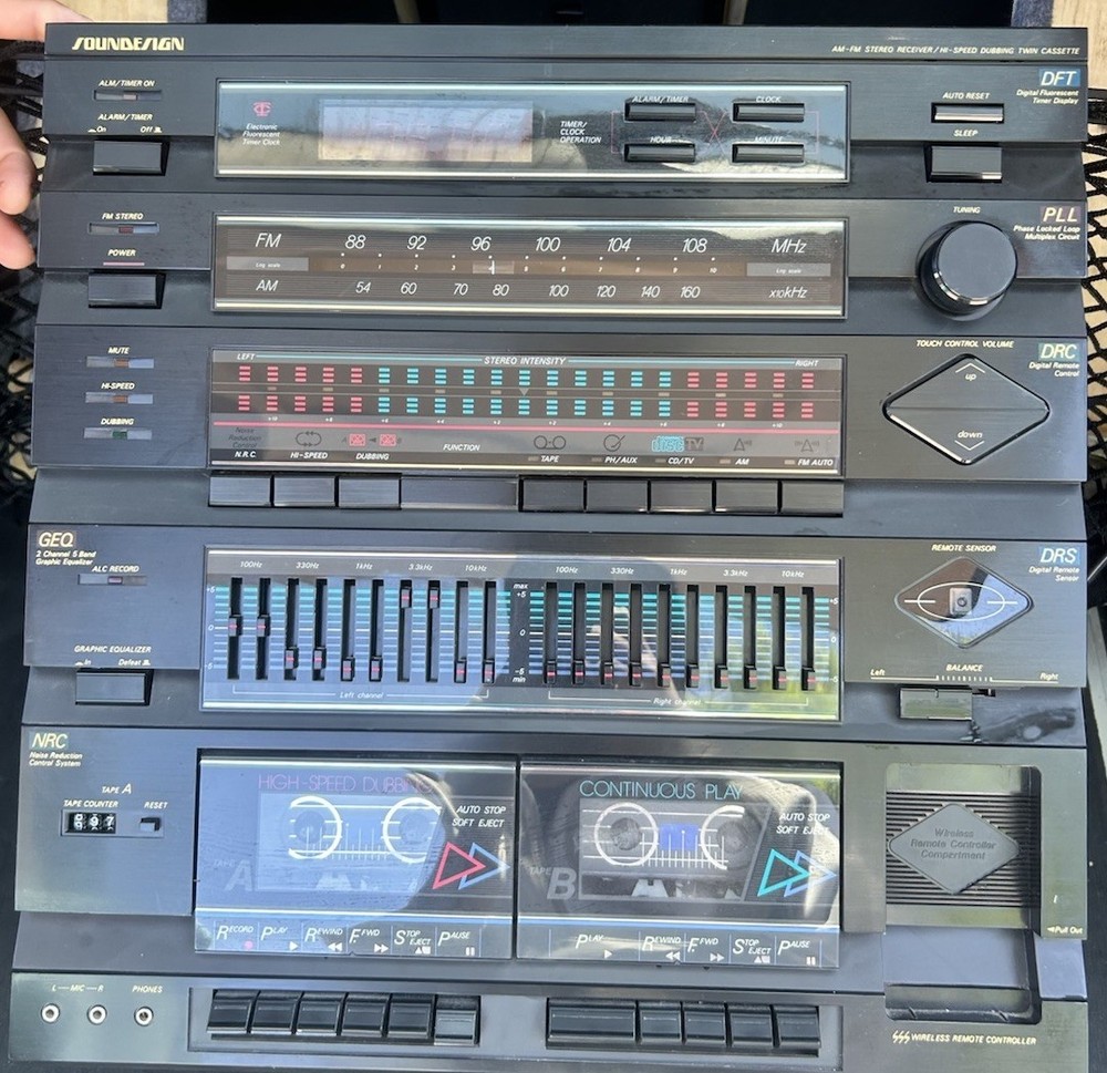 Soundesign NRC-4000 AM/FM Stereo Receiver Dual Cassette Deck w/ EQ