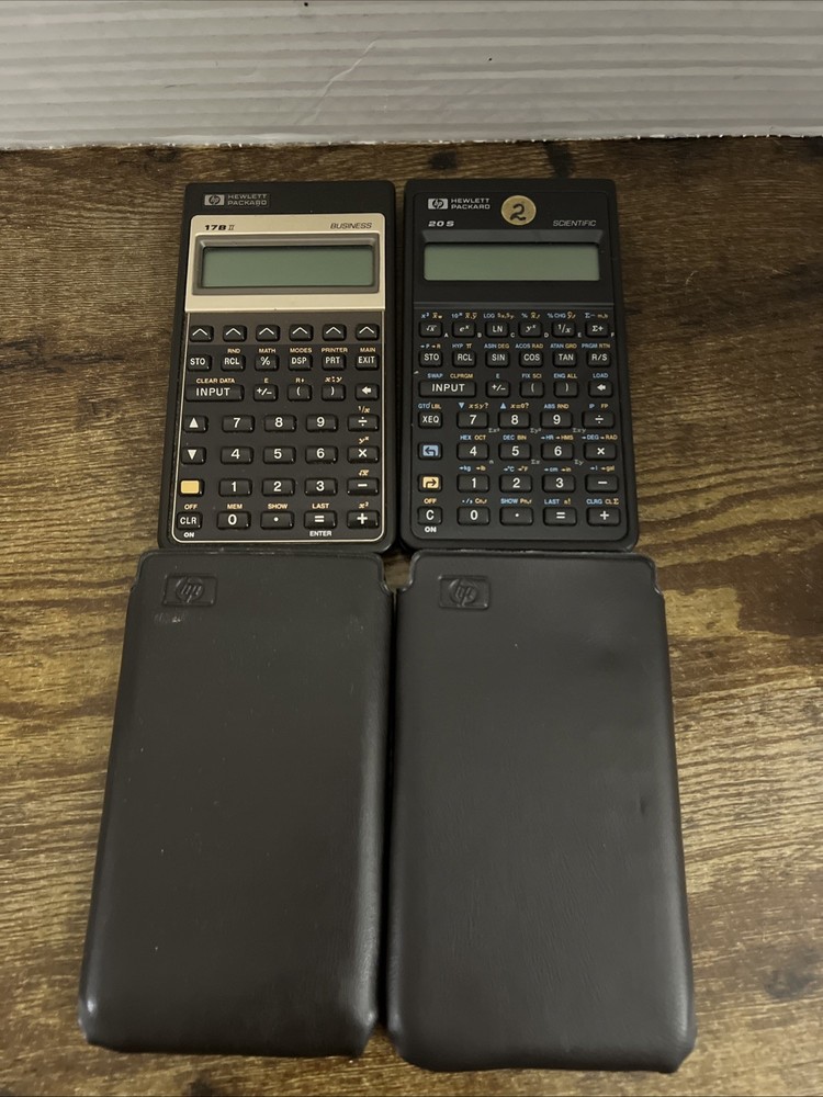 2 Hewlett Packard HP 20S Scientific Calculator &17B-11 both with cases